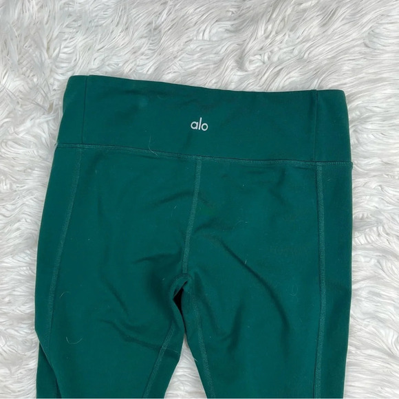 ALO Yoga Moto Legging Evermint Glossy Green Mesh Sheer Shiny Women’s Small - Picture 11 of 11